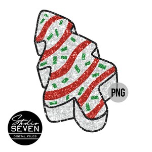Christmas tree cake png, glitter tree png, Christmas png, cute, trendy, printable, holiday png, snack cake, gift, oh Christmas tree,