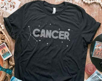 Cancer Zodiac Shirt, Astrology Shirt, Retro Zodiac, Zodiac Shirt, Constellation Shirt, Cancer Zodiac Gifts, Celestial Shirt, Mystical Shirt