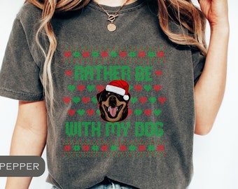 Comfort Colors Ugly Christmas Shirt, Funny Ugly Christmas, Ugly Xmas Shirt, Dog Christmas Shirt, Rottweiler, Ugly Christmas Dog Shirt