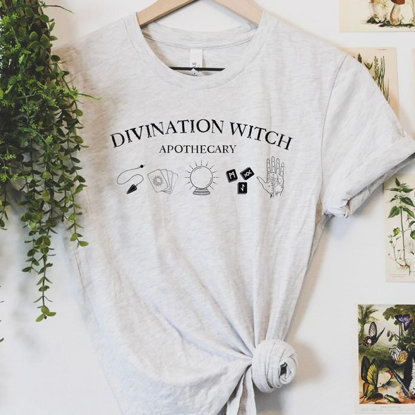 Divination Witch Shirt, Witchy Shirt, Divination, Occult Shirt, Mystical Shirt, Pastel Goth Shirt, Moon Child Shirt, Tarot Card Shirt