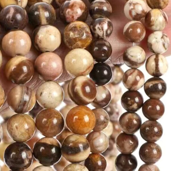 10mm, Australian Agate, Brown, 15 Inch Strand, 35 Beads