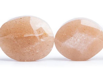 10x12mm, Peach Sunstone Faceted Ovals,  35 Beads