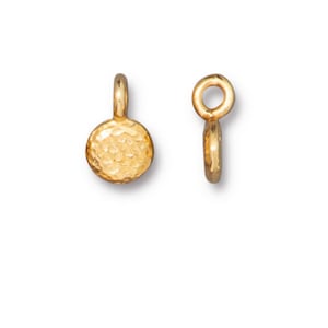 10.25mm, High Quality, TierraCast, Full Moon Charm, Gold Plate, 2 Pieces