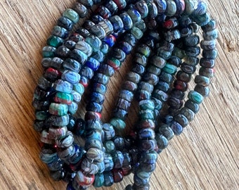 6mm, Czech Glass Roller Beads, Confetti, 45 Beads