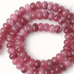 8x5mm, Red, Jade Rondelle Beads, 15 Inch Strand, 70 Beads