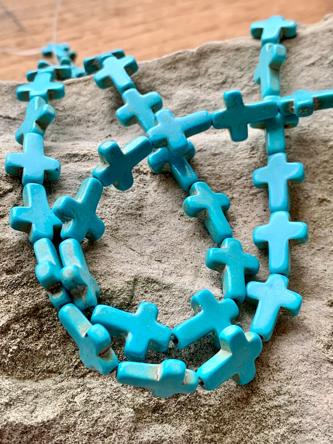Blue Or White Howlite Turquoise Cross Beads 12x16mm Strand, White  Turquoise Vs Howlite