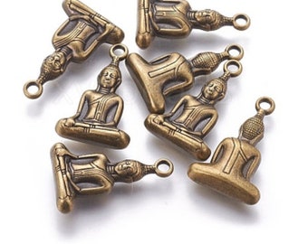 36x23mm, Tibetan Style Antique Bronze Buddha Pendant, 1 Piece