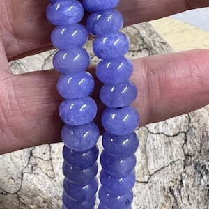 8x5mm, Light Bluish Purple, Jade Rondelle Beads, 72 Beads