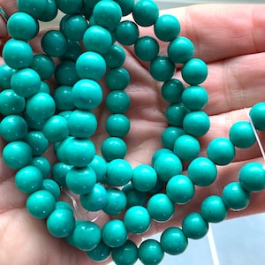 8mm, Minty Green Jade Beads, 52 Beads, 16 Inch Strand