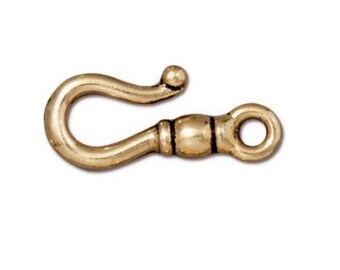 Antique Gold TierraCast Hook, Classic Jewelry Clasp (2 Pieces)
