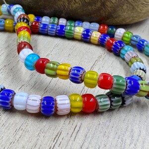 5x4mm, Millefiori, Lamp Work, Glass Beads, 100 Beads