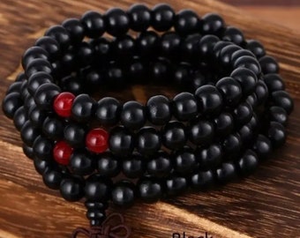 Natural Black Wood Beads 8mm (108 Beads)