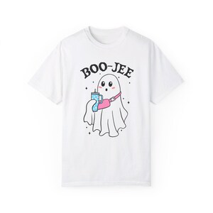 BOO-JEE ゴースト T シャツ | キュートでシックなハロウィン T シャツ | トレンディで不気味な季節のアパレル