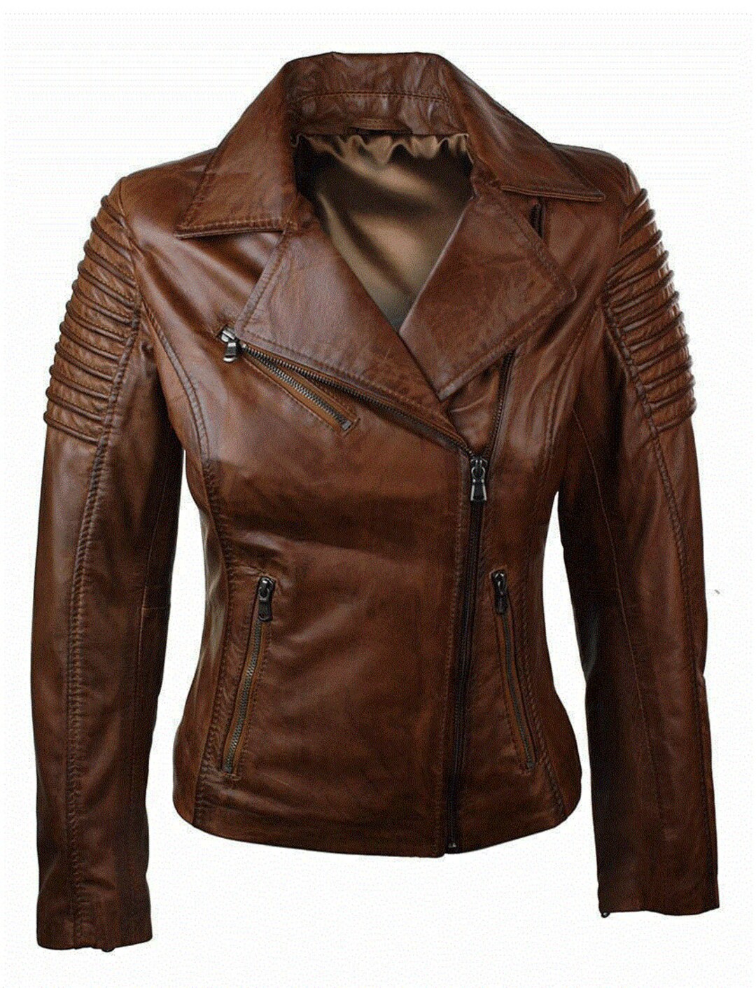 Brown Leather Jacket Women Handmade Real Lambskin Stylish - Etsy