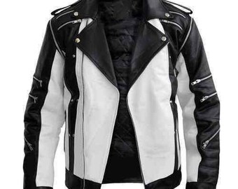Men Leather Biker Jacket - Etsy