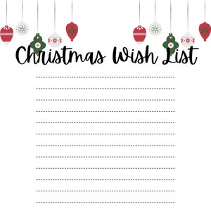 Weihnachtswunschliste Digitaler Download (Weihnachtsliste, Bucket List, Weihnachtskarte, Weihnachtseinkaufsliste)