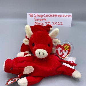 Snort Vintage Ultra Rare Retired TY Beanie Baby 1995 / With Tag Errors