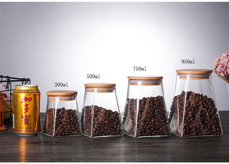 Tzerotone Glass Coffee Bean Storage Containers,2 Piece 60oz