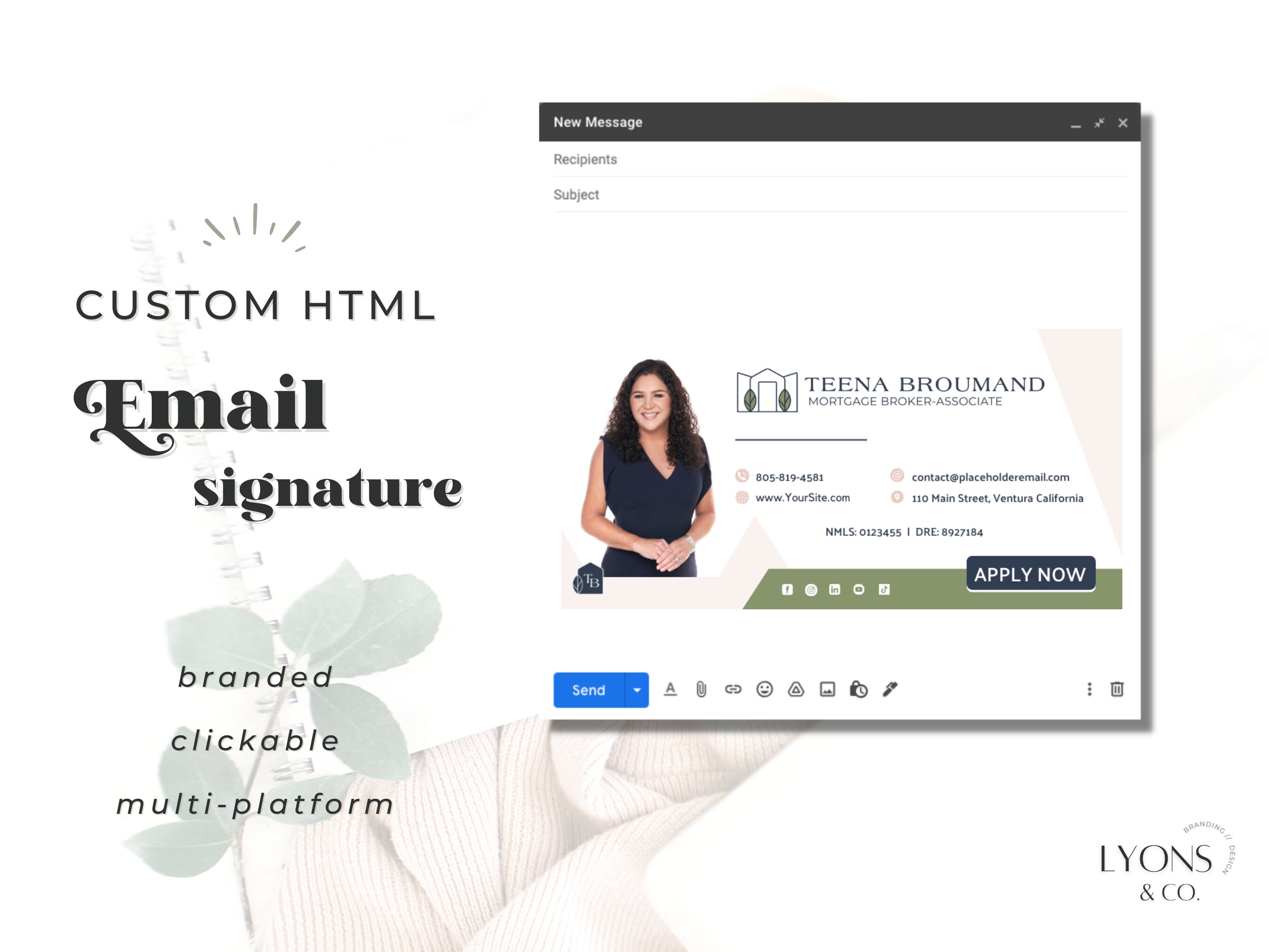 Custom Mortgage Broker Email Signature Design HTML COMPATIBLE Etsy