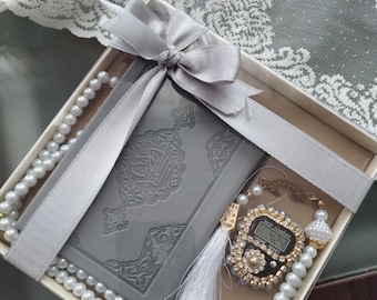 Personalized Quran - Prayer Beads Set – Eid Gift with Muslim Chanting Counter - Tasbih