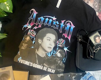 BTS Suga Agust D Min Yoongi Black K-pop Graphic T-shirt