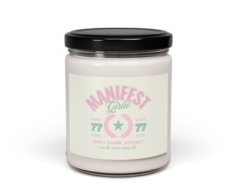 Women's Motivational Manifest Varsity Scented Soy Candle, 9oz