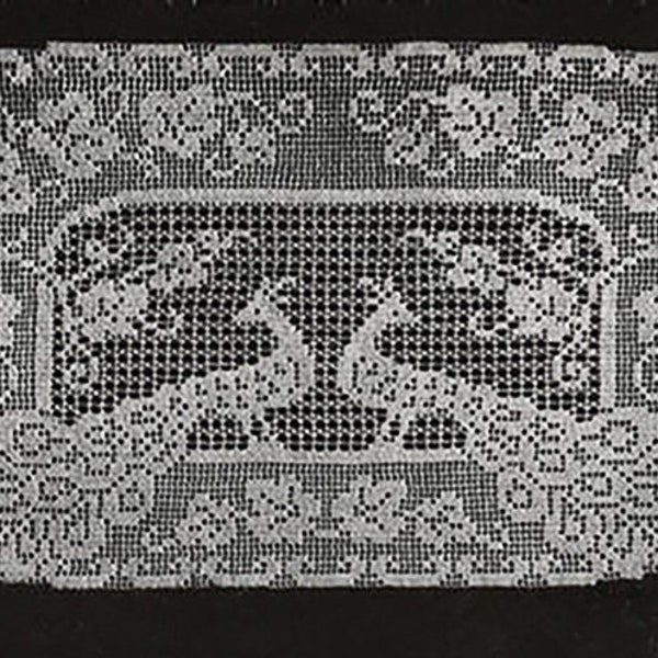 Vintage Crochet Pattern Peacock Filet Crochet Doily Table Runner Dresser Scarf Pattern Digital Download PDF