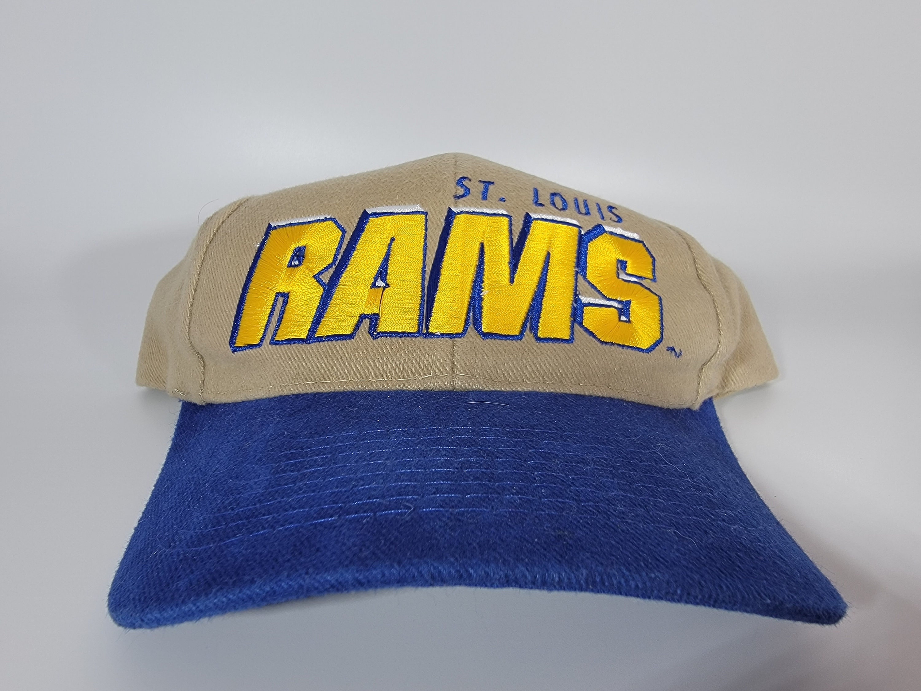 Vintage 1990's Tan St. Louis Rams NFL Nissin Adjustable 