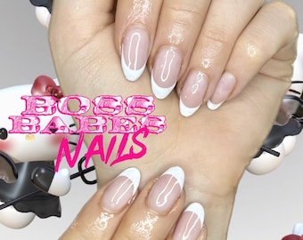 Short French Tip Press On Nails