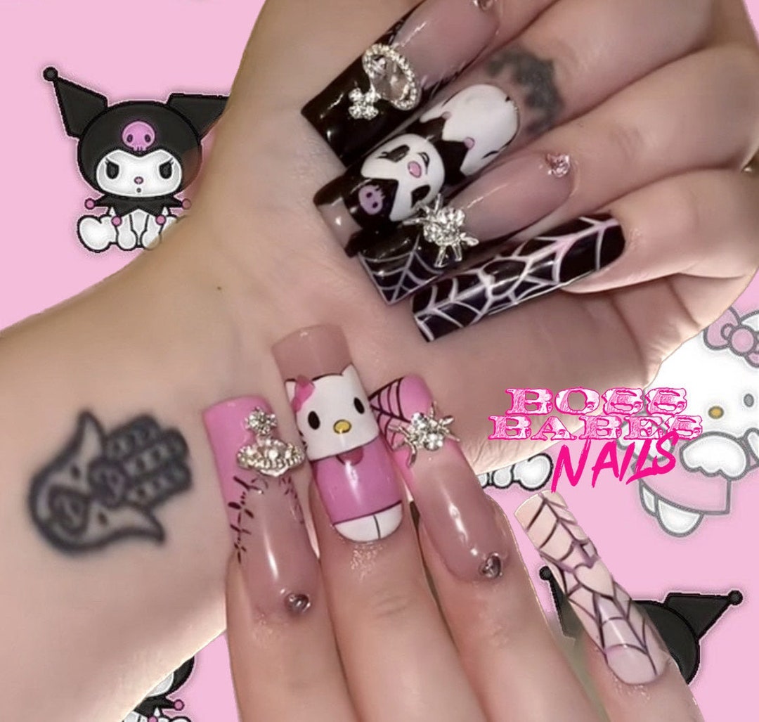 Spooky Hello Kitty Kuromi Press on Nails Etsy UK