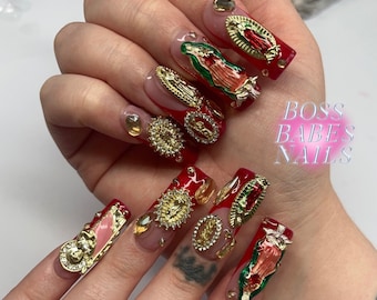 Hail Mary Press on nails // handmade durable stick on nails, full prep kit included, long lasting strong nails