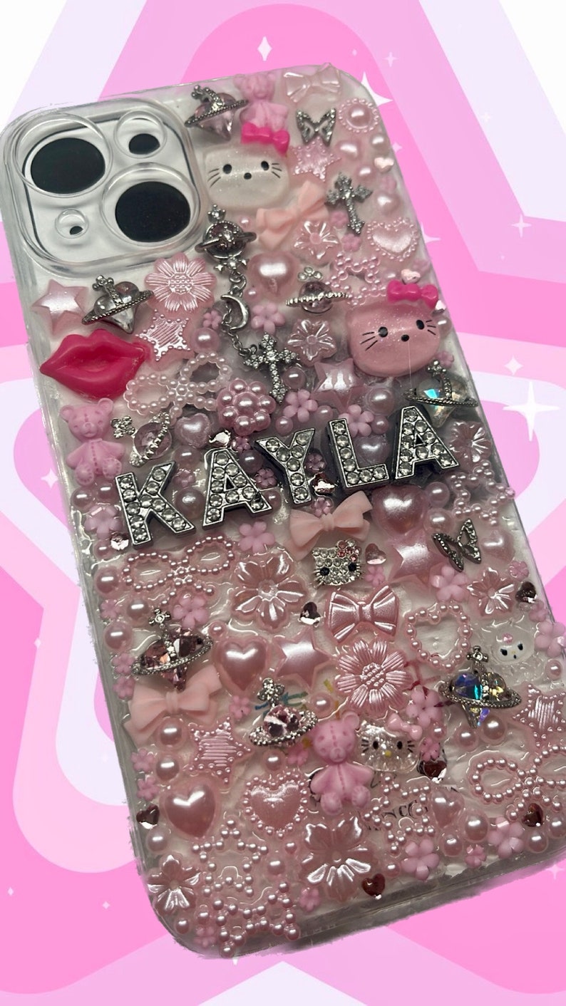 Custom Hello Kitty Phone Case // Personalised Charm Phone Case for All ...