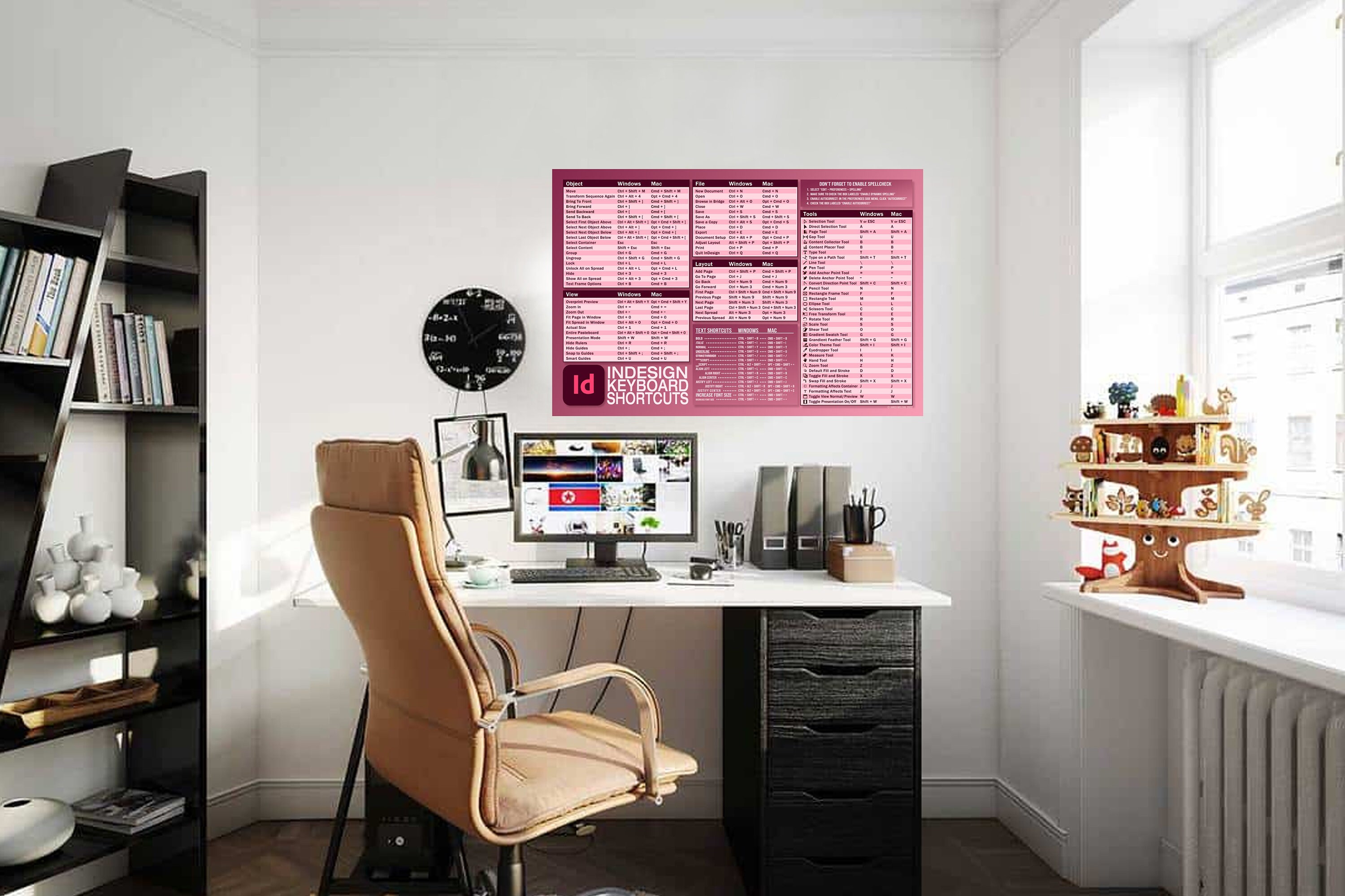 Keyboard Layout Forn Indesign Indesign Keyboard Shortcuts Poster - Digital Download - Etsy