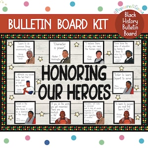 Kit de quadro de avisos de história negra! Kit imprimível inspirador de história negra com citações de Rosa Parks, Michael Jordan e mais