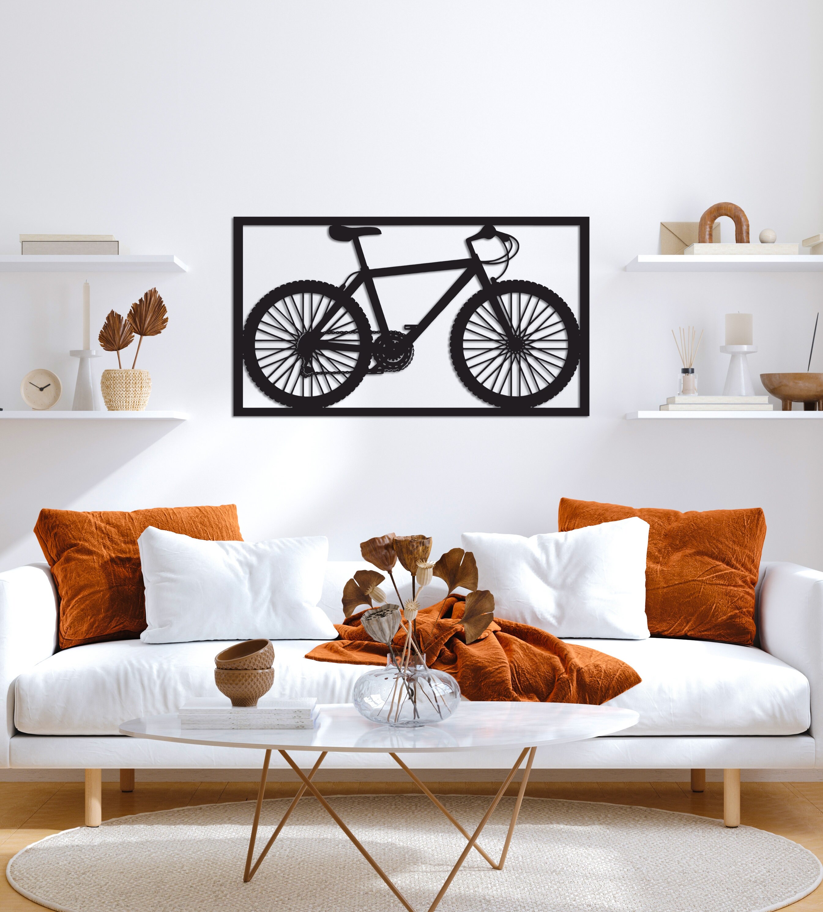 Metal Bike Wall Art, Bicycle Metal Wall Decor, Wall Art for Office