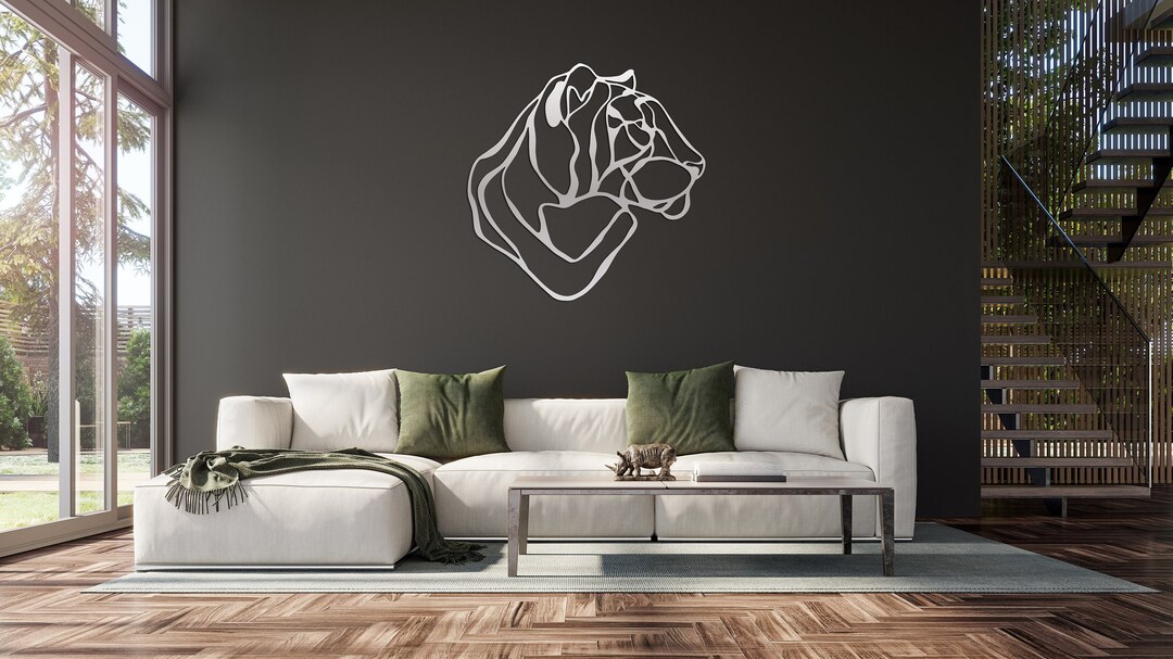 Metal Tiger Head Wall Art, Tiger Metal Sign, Wildlife Lovers Metal Wall