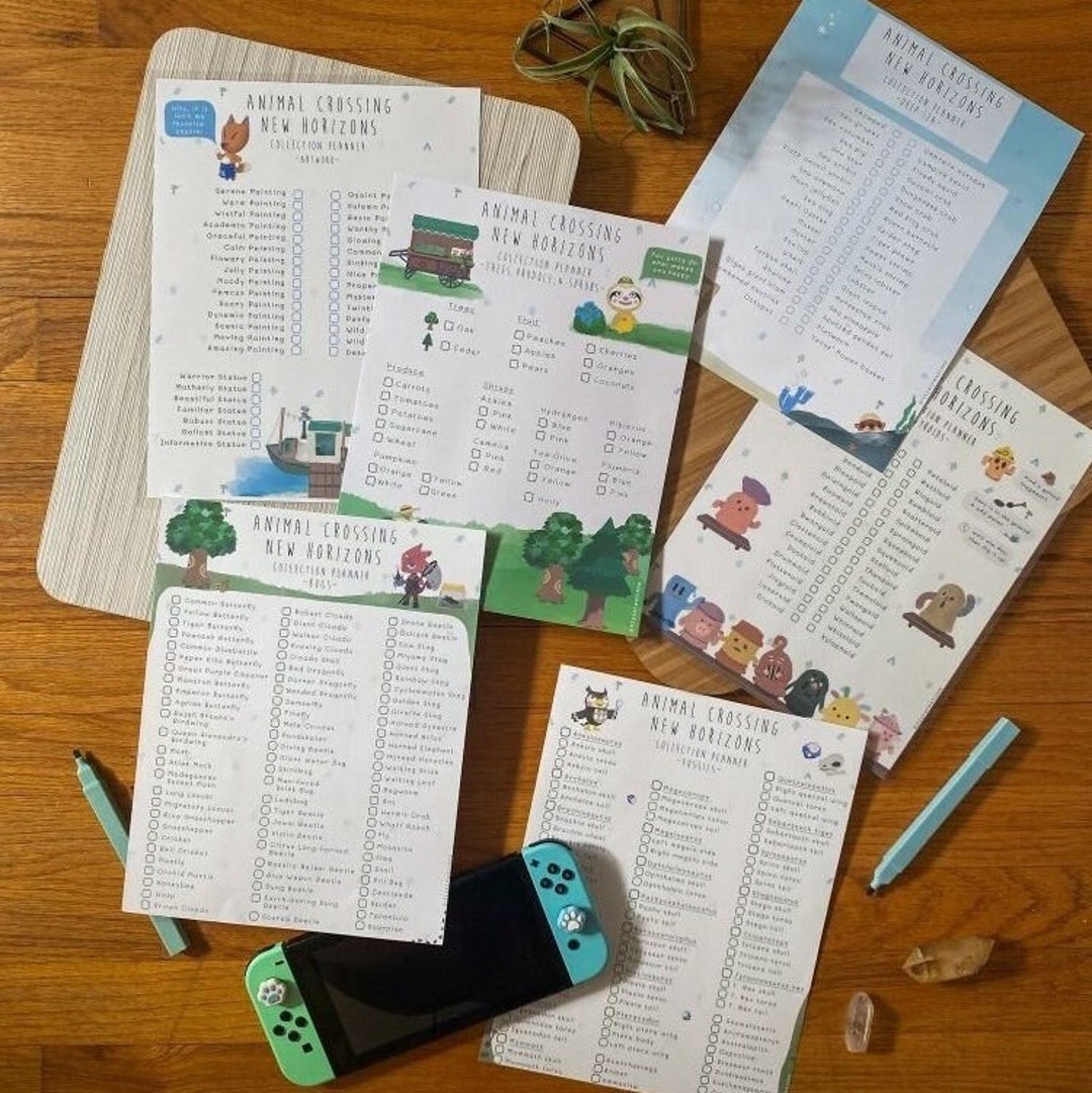 ACNH Collection Tracking Sheets Art, Bugs, Fish, Sea Creatures, Gyroids