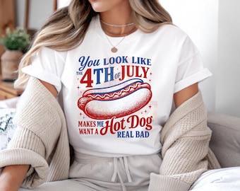 You Look Like the 4th of July PNG, Retro America Hot dog Png, Funny 4th July Png USA Png, Independence Day, Hot Dog png, Digital Download