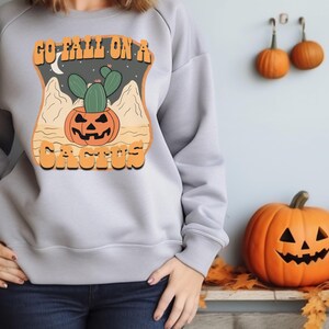 Ga vallen op een cactus png, grappige halloween png, halloweencactus png, halloweenontwerpen, trendy western halloween, sublimatieontwerpen, DTF