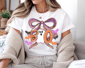 Boo PNG, Spooky Coquette PNG, Ghost PNG, Halloween Png, Fall Png, Preppy Png, Trendy Png, Halloween Bow Png, Brushstroke, Digital Download