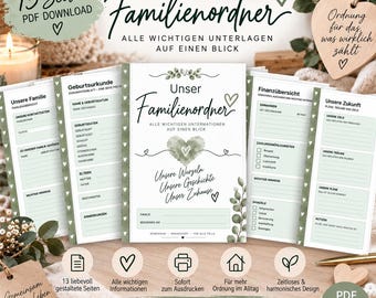 Family Folder Template PDF | Family Overview & Civil Status | Birth Certificate - Marriage Certificate - Important Documents