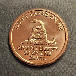 Don't Tread On Me; 1oz .999 Fine Copper Round