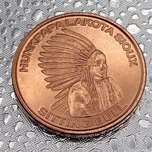 1oz .999 Fine Copper Round; SITTING BULL