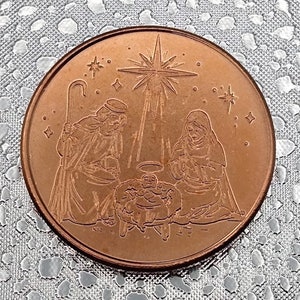 1oz .999 Fine Copper Round; NATITVITY; FREE SHIPPING