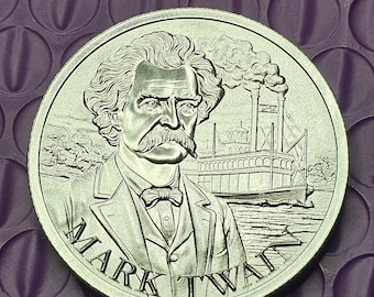 CSM; MARK TWAIN; 1 Troy oz .999 Pure Silver Art Round