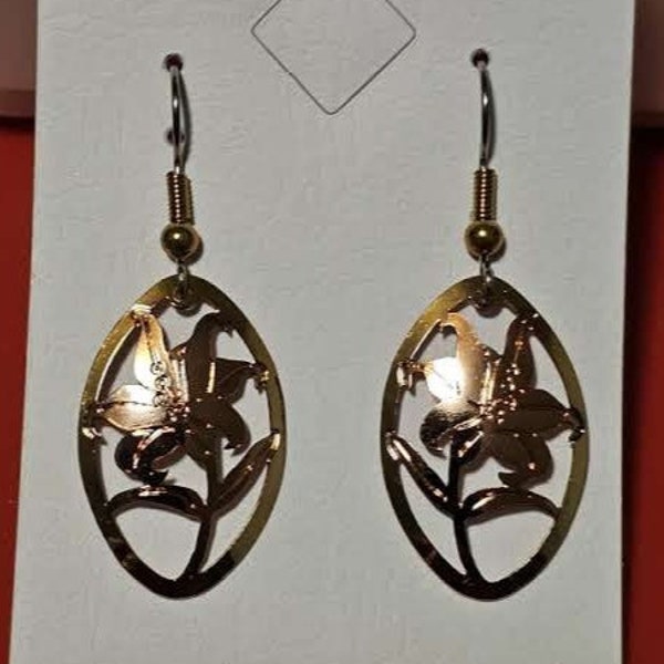 Cut Out Tiger Lily Earrings;  Next business day FREE SHIPPING!!!!