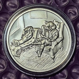 Therapist Cat; Cat Series; 1 Troy oz .999 Pure Silver Round; 2023
