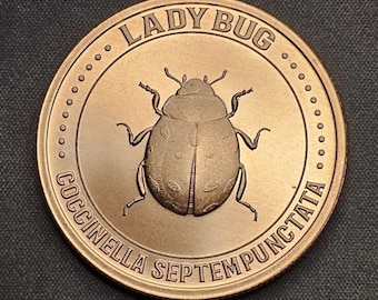 Serie Insecto de Cobre; Mariquita; Moneda redonda de cobre fino de 1 oz con descuento de 0.999