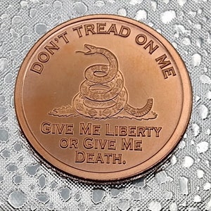 1oz .999 Fine Copper Round; Don&#39;t Tread On Me; FREE SHIPPING