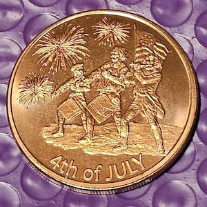 1oz .999 Fine Copper Round; 4th of July; FREE SHIPPING
